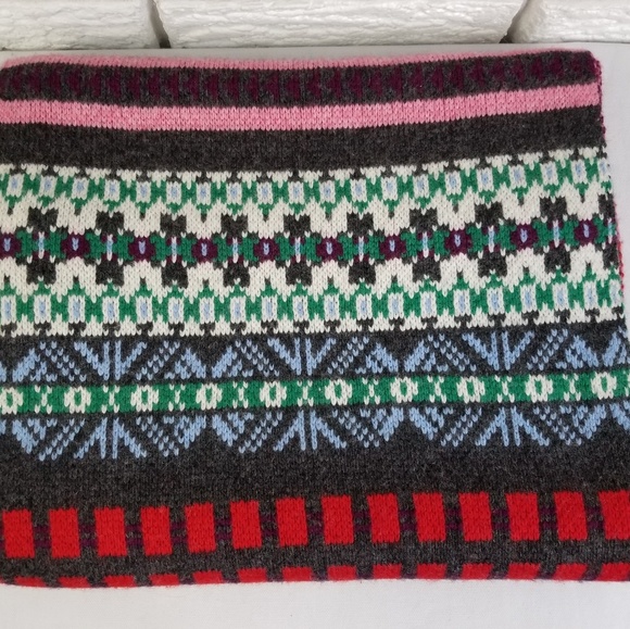 J Crew Abstract Fair Isle Wool Cashmere Scarf - Picture 6 of 6